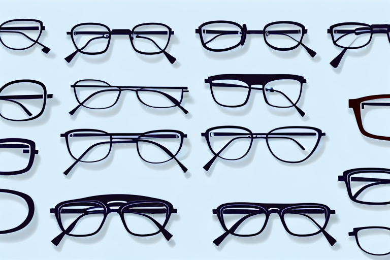 A variety of different glasses frames in different shapes and sizes