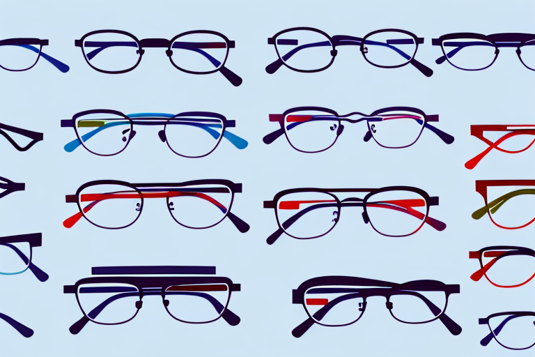 A variety of eyeglasses in different shapes and colors