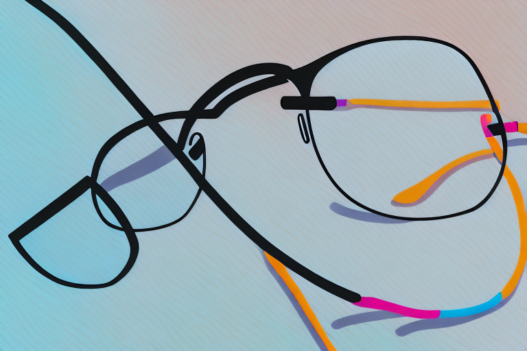 A pair of glasses with a colorful cord looped around them