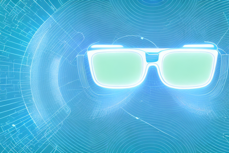 A pair of led glasses with a bright light emanating from them