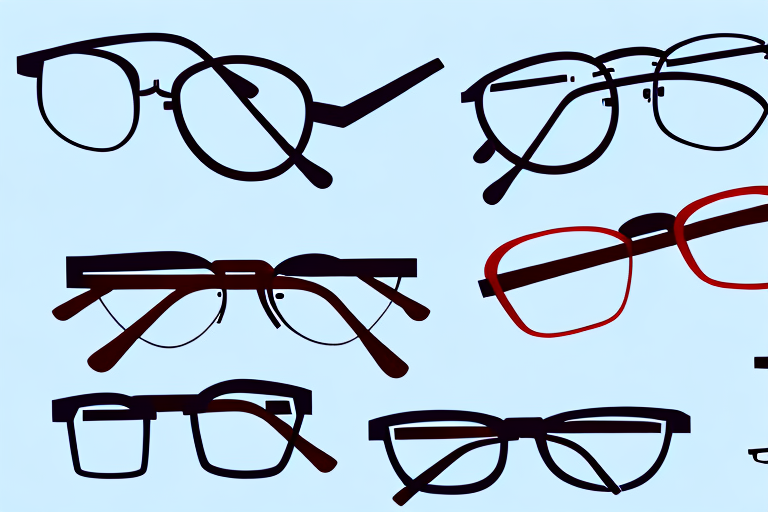 A range of different eyeglasses frames in a variety of shapes