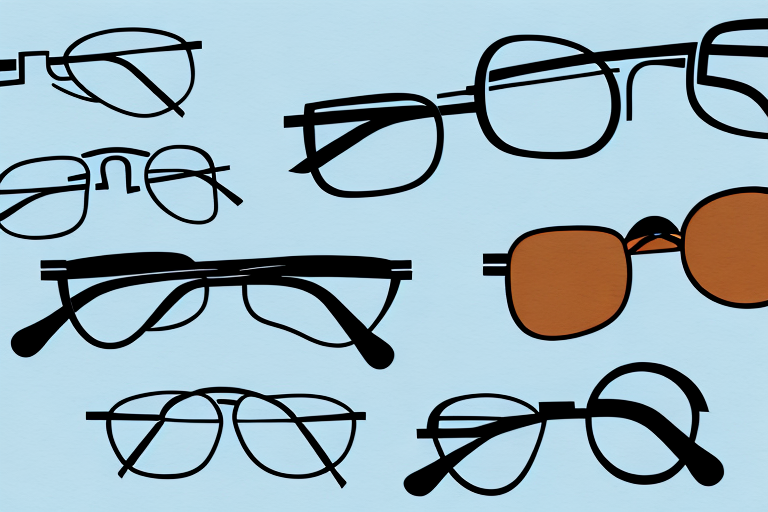 A pair of glasses with a variety of different lenses and frames