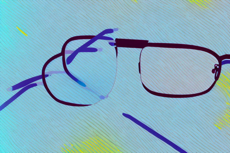 A pair of glasses on a colorful background