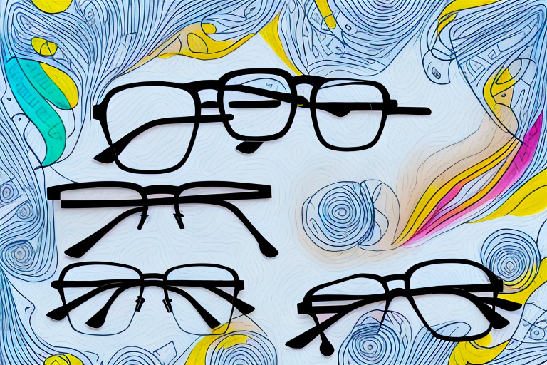 A pair of glasses with a colorful
