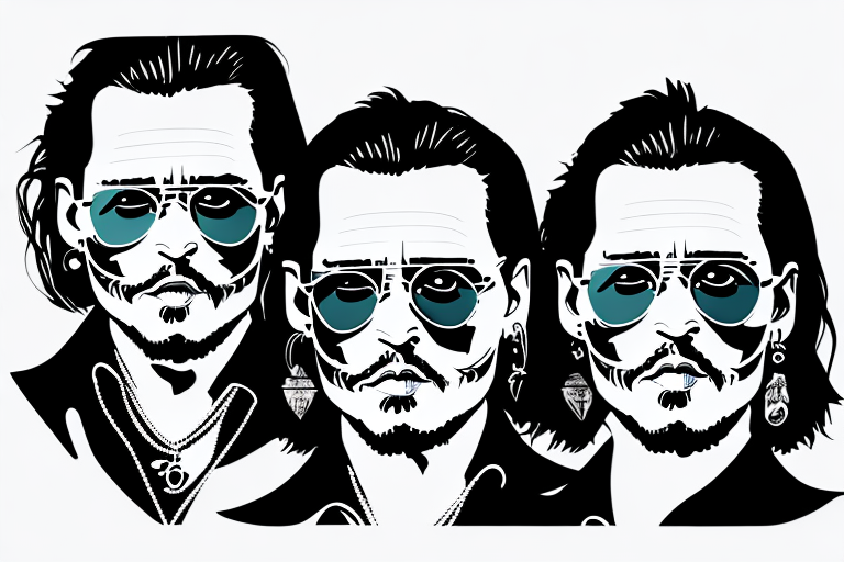 A pair of iconic sunglasses to represent johnny depp's inimitable style